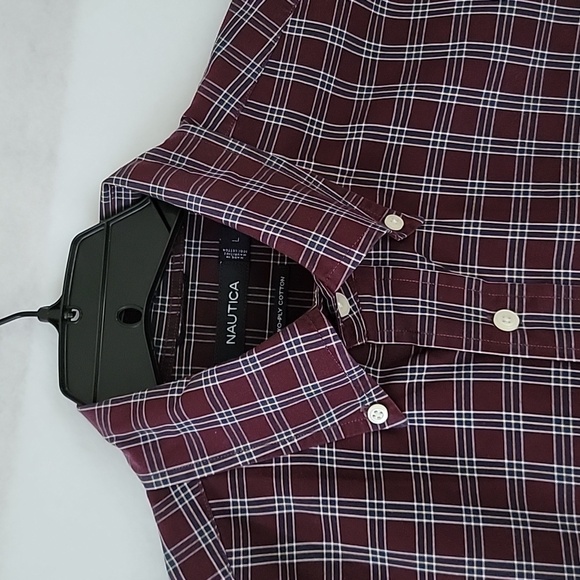 Nautica Plaid Button Down Men's Shirt Size Large 80's Two-Ply Cotton - Picture 3 of 8